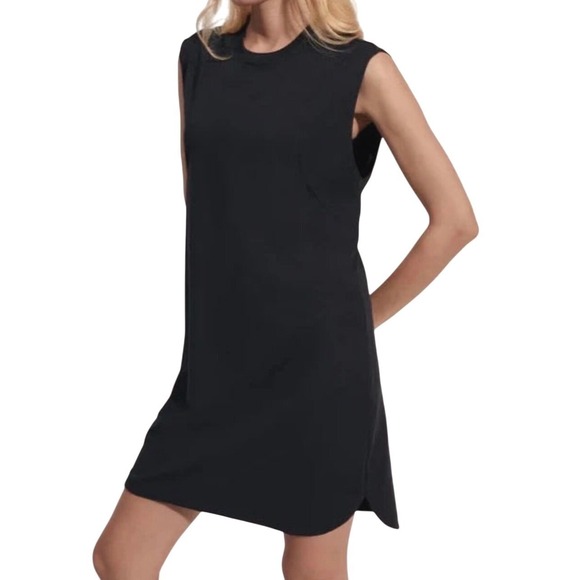 Varley Womens Size S Naples Oversized Mini Dress Black Athleisure Comfort Casual - Picture 2 of 7